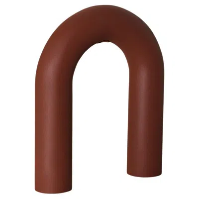 Pre-owned Rain Arco Lamp, Terracotta, By , Contemporary Table Lamp, Stainless Steel In Brown