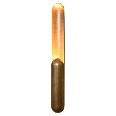 Pre-owned Rain Azo Wall Lamp, By , Contemporary Lamp, Brass, Patinated In Brown