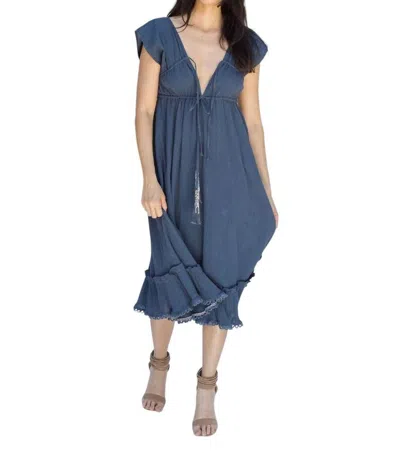 Rain Of May Dreamer Midi Dress In Insignia Blue