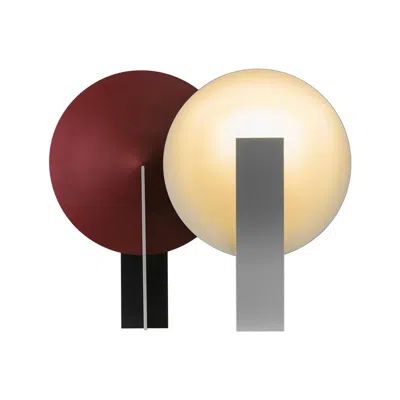 Pre-owned Rain Orbe Table Lamp, By , Contemporary Lamp, Brass & Aluminium, Black & Red