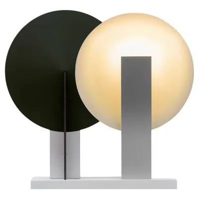 Pre-owned Rain Orbe Table Lamp, By , Contemporary Lamp, Brass & Aluminium, Black & Silver