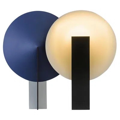 Pre-owned Rain Orbe Table Lamp, By , Contemporary Lamp, Brass & Aluminium, Silver & Blue