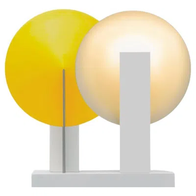 Pre-owned Rain Orbe Table Lamp, By , Contemporary Lamp, Brass & Aluminium, Yellow & White