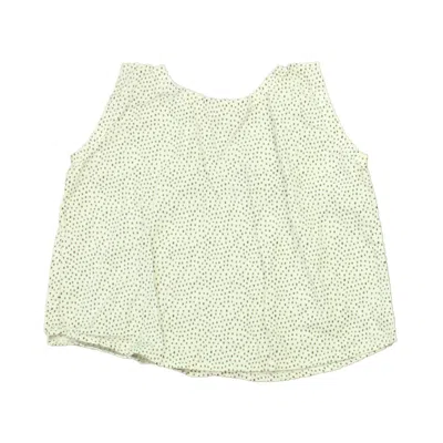 Pre-owned Rain People Kids' Girls White Black Blouse In Yellow