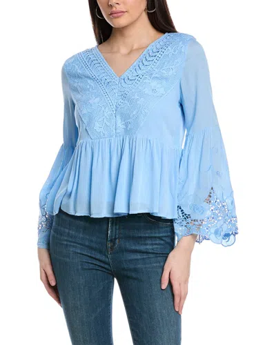 Rain Peplum Top In Blue