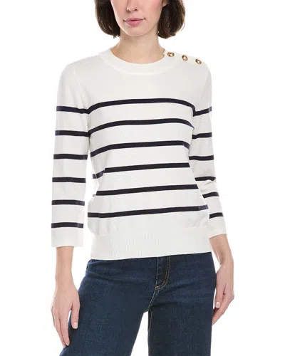 Rain + Rose 3/4-sleeve Sweater In White
