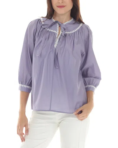 Rain + Rose 3/4 Sleeve Top In Purple