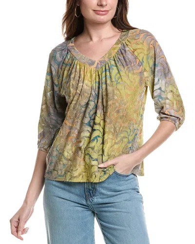 Rain + Rose Burnout Top In Green