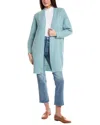 Rain + Rose Cable Cardigan In Green
