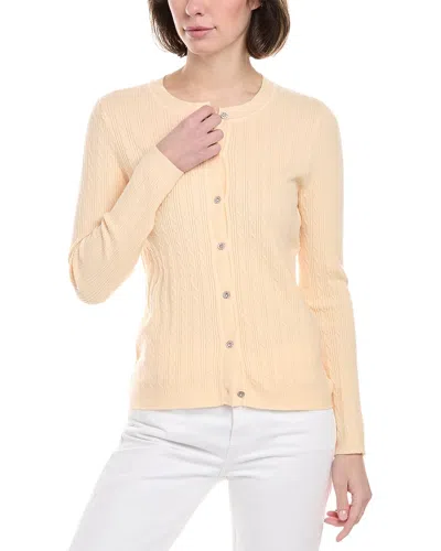 Rain + Rose Cable Cardigan In Orange