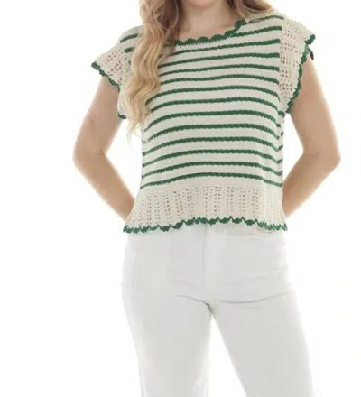 Rain + Rose Caliora Knit Top In Green