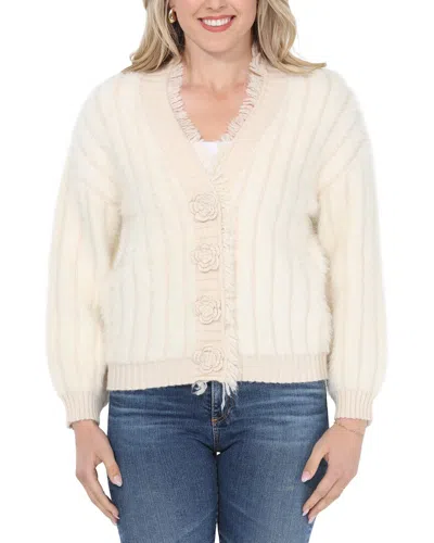 Rain + Rose Cardigan In White