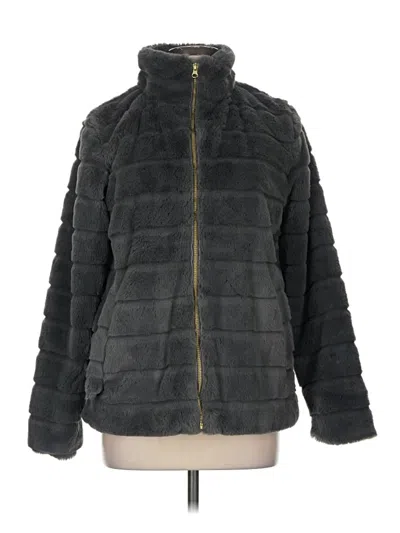 Pre-owned Rain + Rose Faux Fur Jacket In Black
