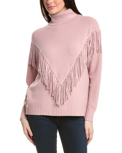 Rain + Rose Fringe Sweater In Pink