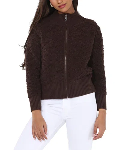 Rain + Rose Full Zip Up Sweater In Multi