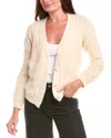 Rain + Rose Fuzzy Cardigan In Neutral