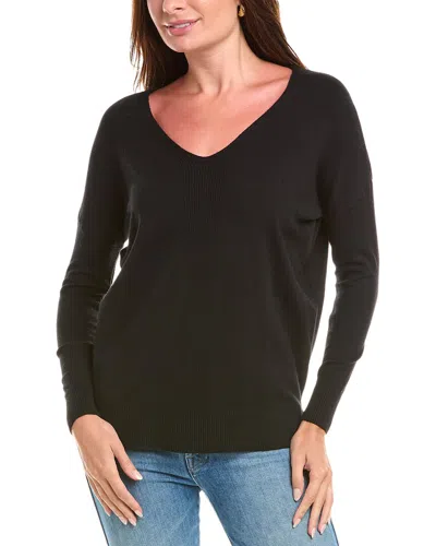 Rain + Rose High-low Sweater In Black