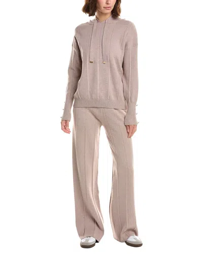 Rain + Rose Hoodie Sweater In Neutral