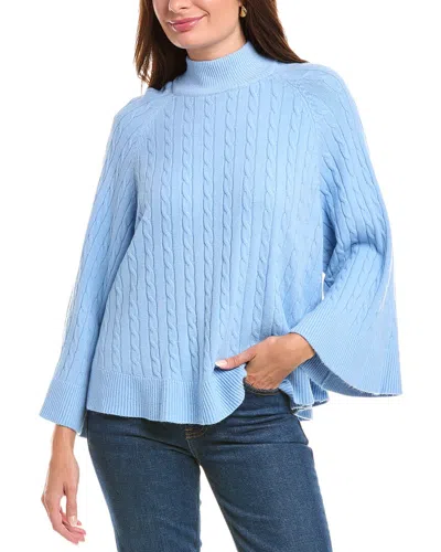 Rain + Rose Mock Neck Sweater In Blue