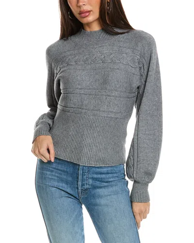 Rain + Rose Mock Neck Sweater In Gray