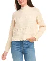 Rain + Rose Mock Neck Sweater In White