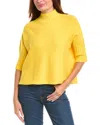 Rain + Rose Mock Neck Sweater In Yellow