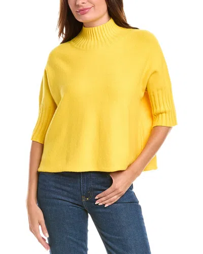 Rain + Rose Mock Neck Sweater In Yellow