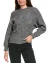 Rain + Rose Open Knit Sweater In Gray