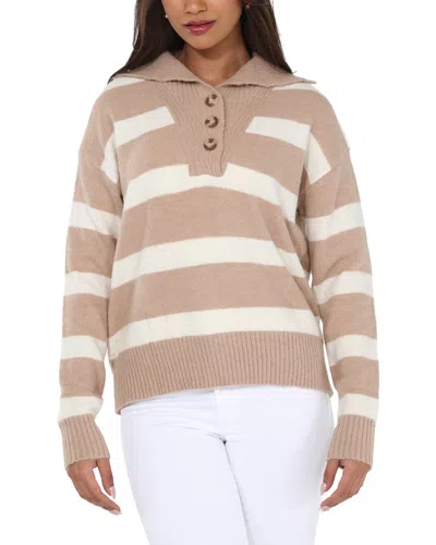 Rain + Rose Polo Sweater In Pink