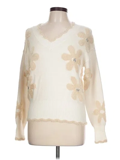 Pre-owned Rain + Rose Pullover Sweater In Ivory