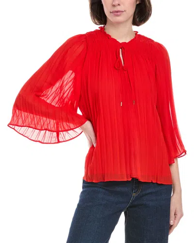 Rain + Rose Rain Accordion Pleated Blouse