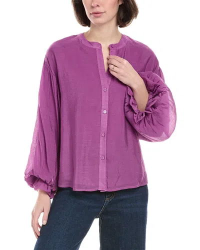 Rain + Rose Rain Balloon Sleeve Blouse