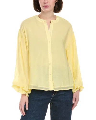 Rain + Rose Rain Balloon Sleeve Blouse In Yellow