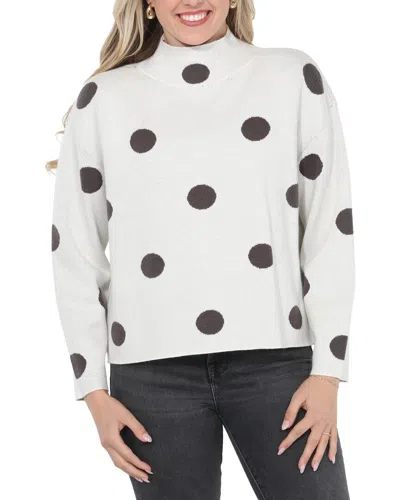 Rain + Rose Round Neck Pullover In White