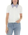 Rain + Rose Short Sleeve Pullover In White