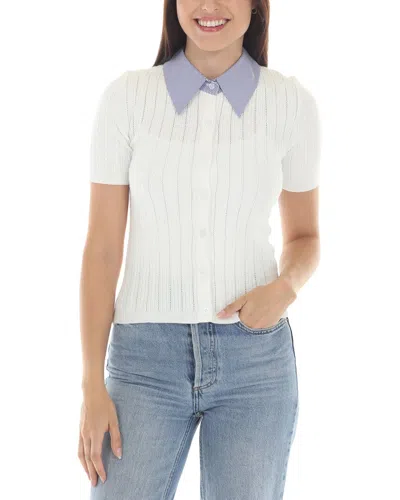 Rain + Rose Short Sleeve Pullover In White