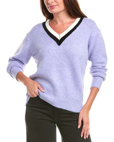 Rain + Rose V-neck Sweater In Purple