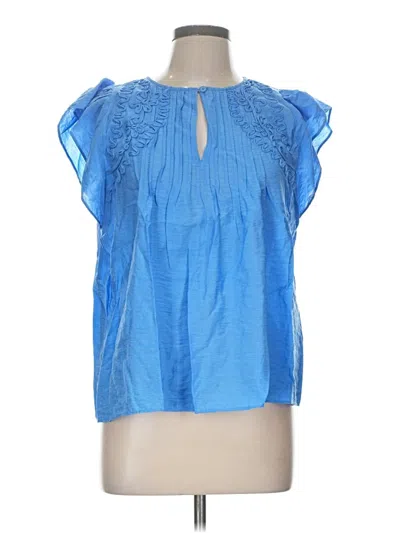 Pre-owned Rain Short Sleeve Blouse In Blue