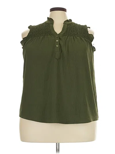 Pre-owned Rain Sleeveless Blouse In Green