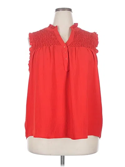 Pre-owned Rain Sleeveless Blouse In Red