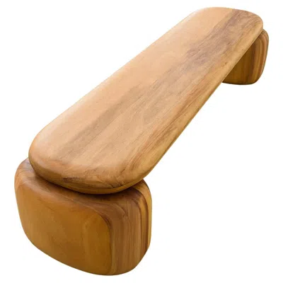 Pre-owned Rain Solida Bench, By , Contemporary Bench, Solid Garapá Wood In Brown