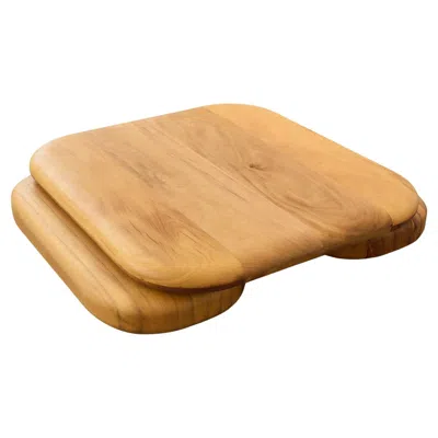 Pre-owned Rain Solida Squared Table, By , Contemporary Center Table, Solid Garapá Wood In Brown