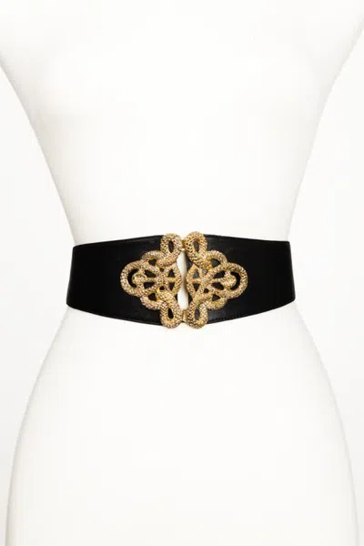 Raina Belts Christian Corset Leather Belt In Black