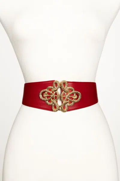 Raina Belts Christian Corset Leather Belt In Red