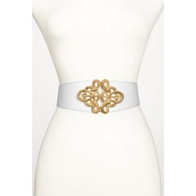 Raina Belts Christian Corset Leather Belt In White