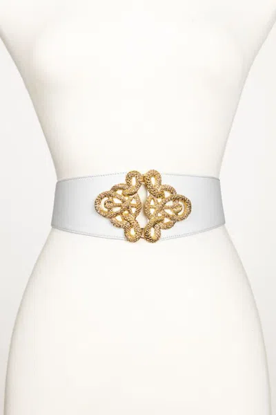 Raina Belts Christian Corset Leather Belt In White