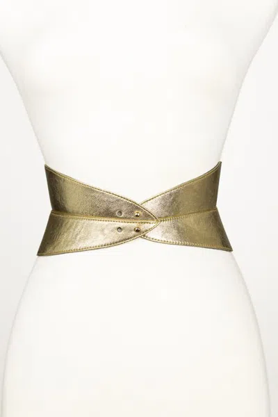 Raina Belts Corset Leather Belt In Gold