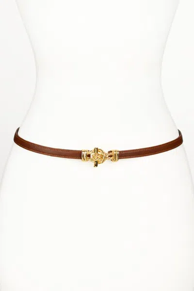 Raina Belts Fitzgerald Buckle Leather Belt In Brown