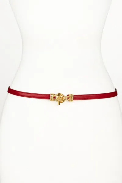 Raina Belts Fitzgerald Buckle Leather Belt In Red
