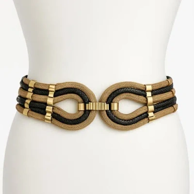 Raina Belts Gladiator Metal And Leather Belt In Brown